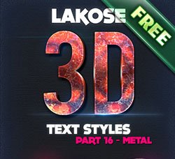 PS图层样式：Lakose 3D Text Styles Part 16